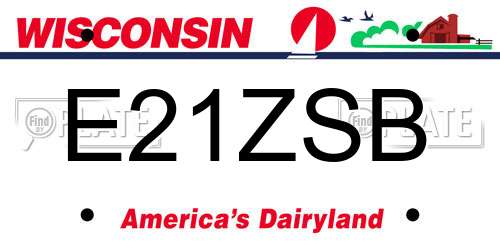 E21ZSB Wisconsin License Plate