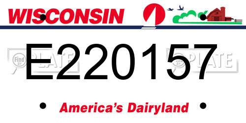 E220157 Wisconsin License Plate