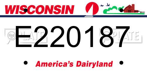 E220187 Wisconsin License Plate