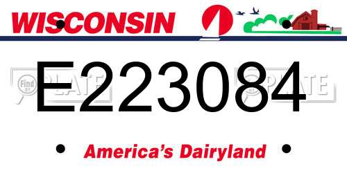 E223084 Wisconsin License Plate