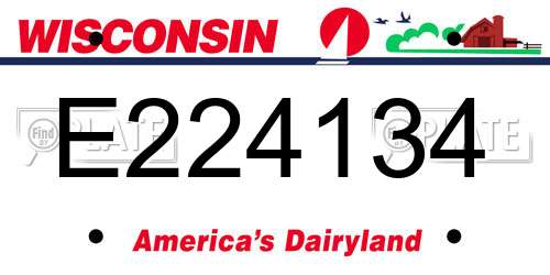E224134 Wisconsin License Plate