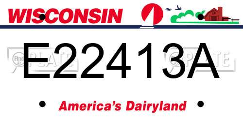 E22413A Wisconsin License Plate