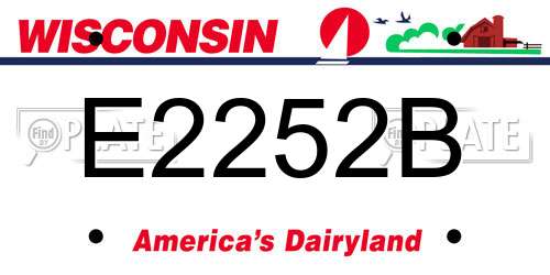 E2252B Wisconsin License Plate
