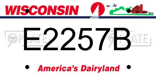 E2257B Wisconsin License Plate