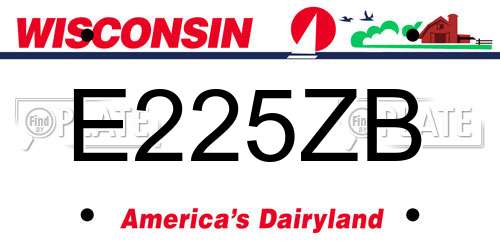 E225ZB Wisconsin License Plate