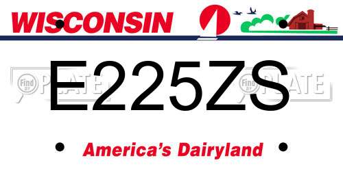 E225ZS Wisconsin License Plate