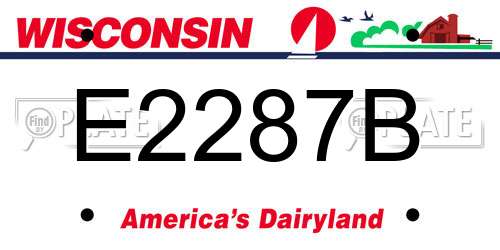 E2287B Wisconsin License Plate