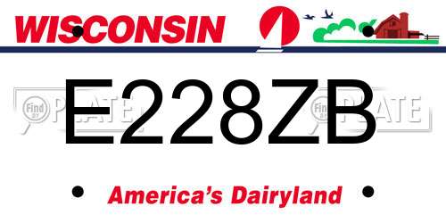 E228ZB Wisconsin License Plate
