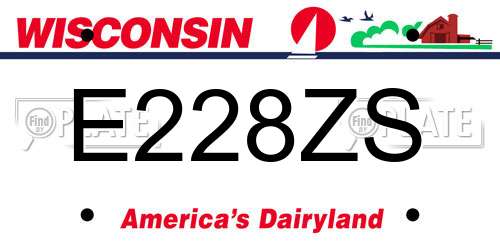 E228ZS Wisconsin License Plate