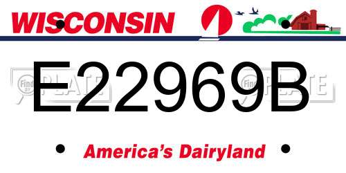 E22969B Wisconsin License Plate