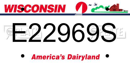 E22969S Wisconsin License Plate