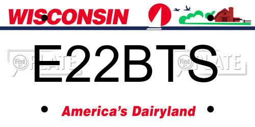 E22BTS Wisconsin License Plate