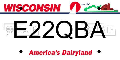 E22QBA Wisconsin License Plate