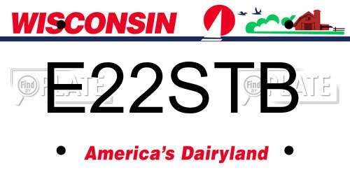 E22STB Wisconsin License Plate
