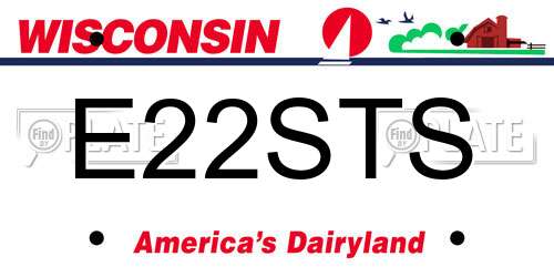E22STS Wisconsin License Plate