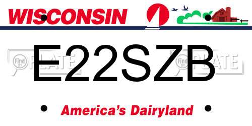 E22SZB Wisconsin License Plate