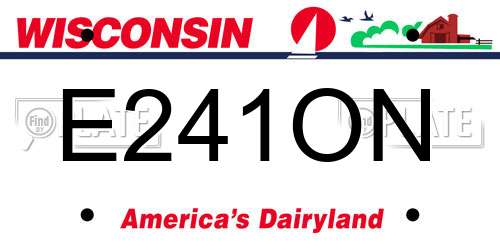 E241ON Wisconsin License Plate
