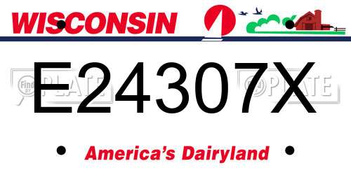 E24307X Wisconsin License Plate