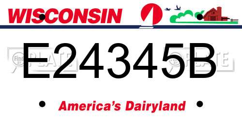 E24345B Wisconsin License Plate
