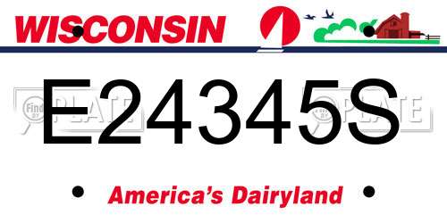 E24345S Wisconsin License Plate