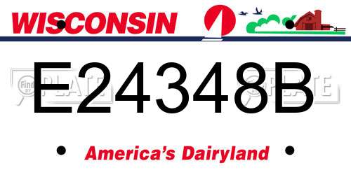 E24348B Wisconsin License Plate