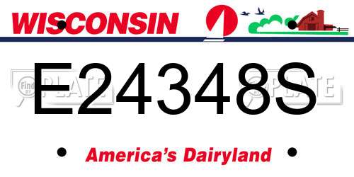 E24348S Wisconsin License Plate