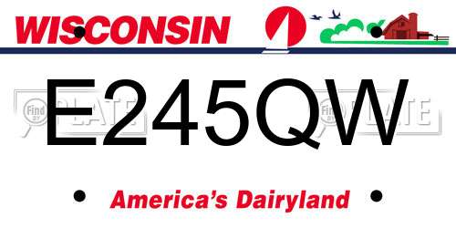 E245QW Wisconsin License Plate