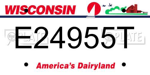 E24955T Wisconsin License Plate