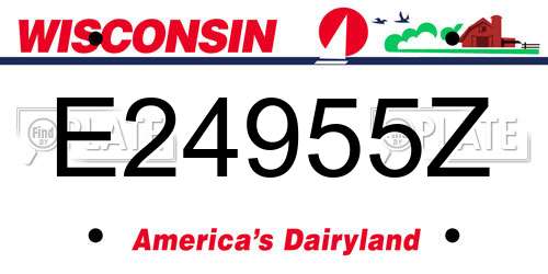 E24955Z Wisconsin License Plate