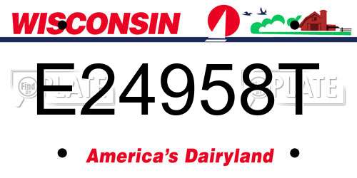 E24958T Wisconsin License Plate