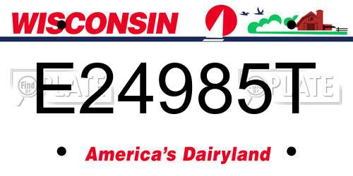 E24985T Wisconsin License Plate
