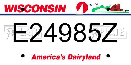 E24985Z Wisconsin License Plate