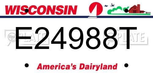 E24988T Wisconsin License Plate
