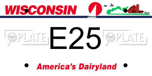 E25 Wisconsin License Plate