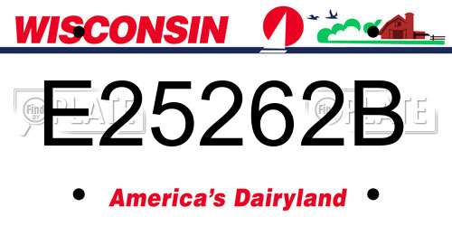 E25262B Wisconsin License Plate