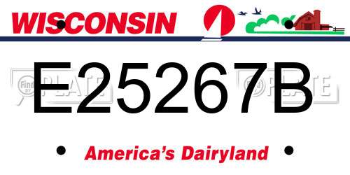 E25267B Wisconsin License Plate