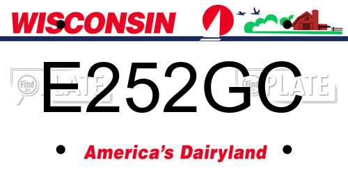 E252GC Wisconsin License Plate