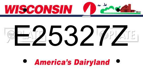 E25327Z Wisconsin License Plate