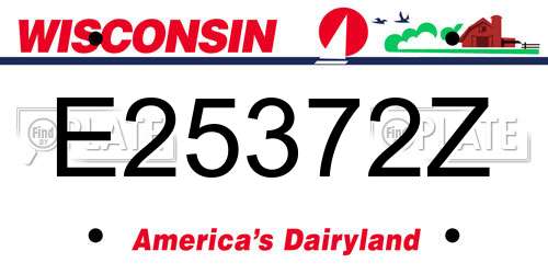 E25372Z Wisconsin License Plate