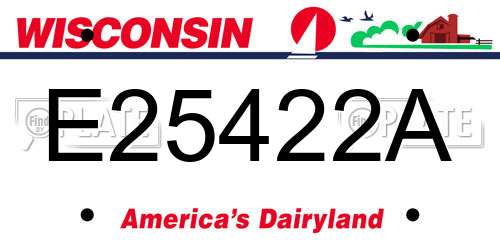 E25422A Wisconsin License Plate