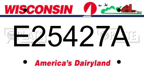 E25427A Wisconsin License Plate