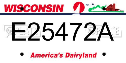 E25472A Wisconsin License Plate