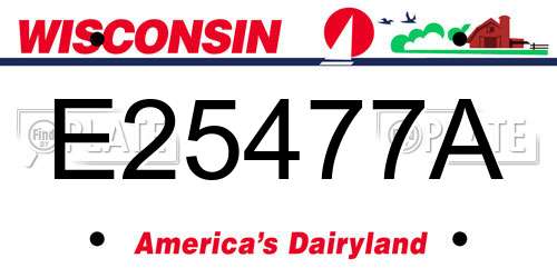 E25477A Wisconsin License Plate
