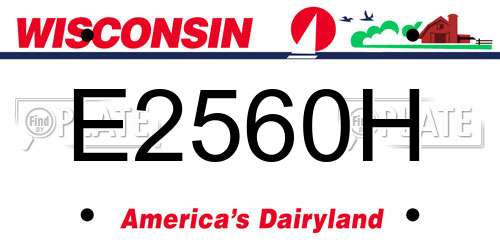 E2560H Wisconsin License Plate