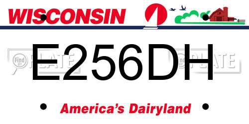 E256DH Wisconsin License Plate
