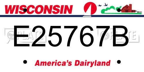 E25767B Wisconsin License Plate