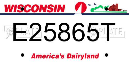 E25865T Wisconsin License Plate