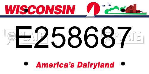 E258687 Wisconsin License Plate
