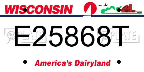E25868T Wisconsin License Plate