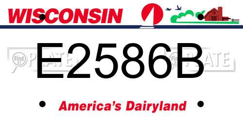 E2586B Wisconsin License Plate